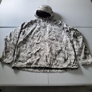 Grundens Jacket Mens 2XL Gray Camo Hooded Waterproof Outdoors Coat